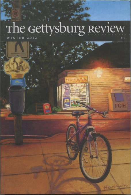 Gettysburg Review cover winter 2012 bicycle in evening street scene