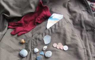 field coat jacket with pocket contents