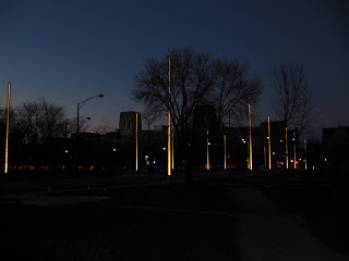 light columns on the Midway Plaisance in Chicago