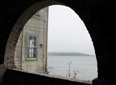 View through stone arch at Alcatraz