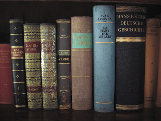 Old German books on bookshelf