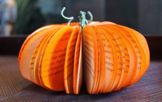 paper pumpkin made from old book
