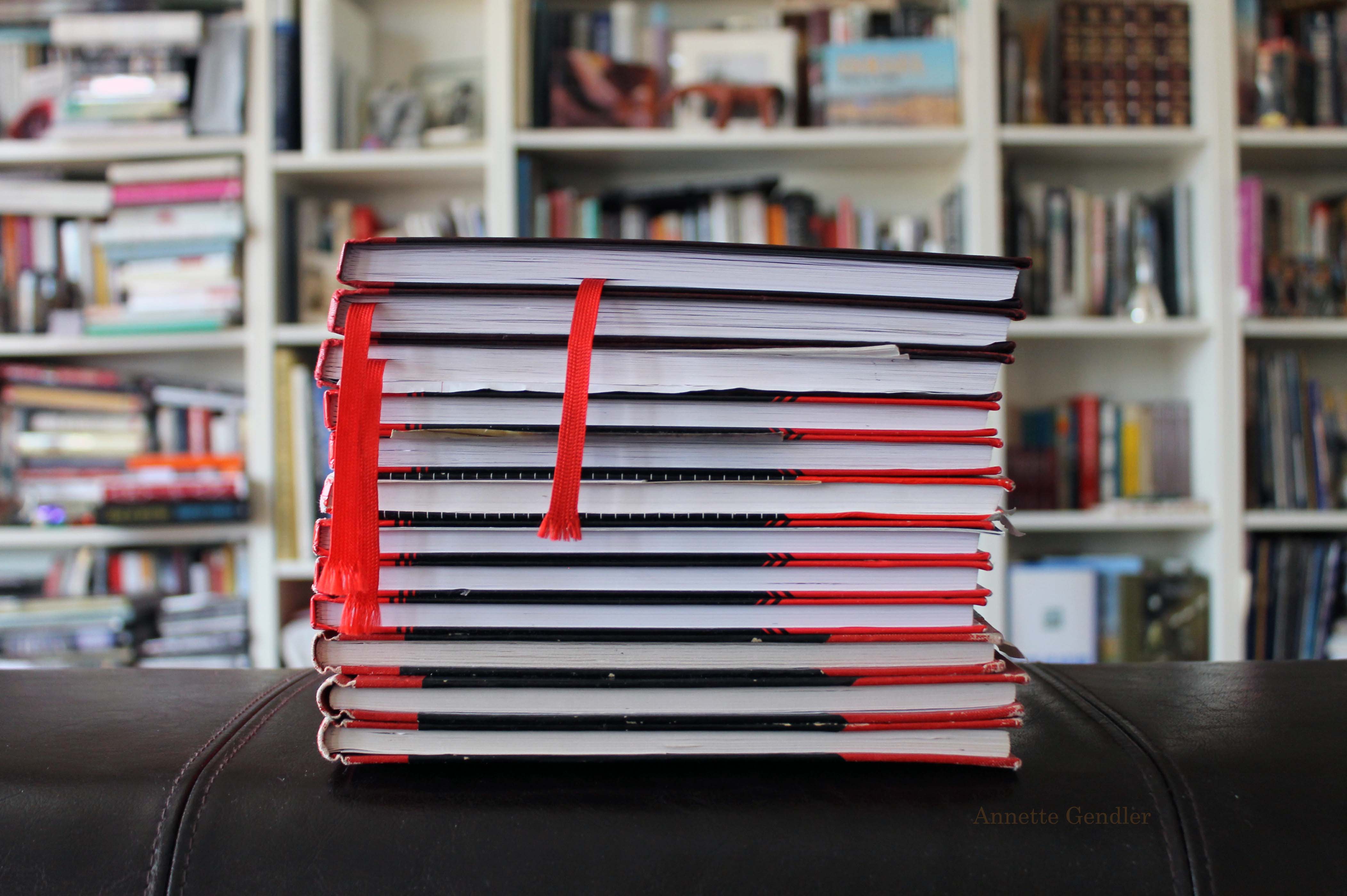 stack of morning pages notebooks