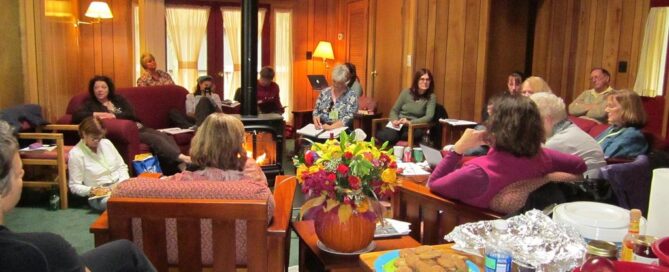 Writers conference in cozy cabin