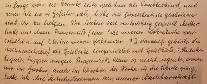 handwritten memoirs in German